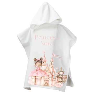 Poncho voor kinderen princess met naam
