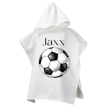 Poncho voor kinderen voetbal met eigennaam