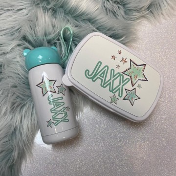 Set broodtrommel en drinkbeker met naam jongen 0