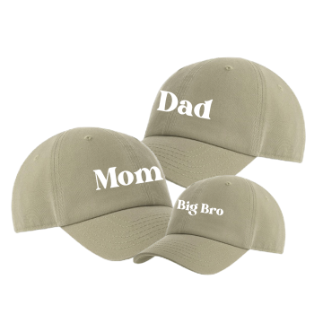 Set caps voor papa mama en grote broer zwangerschapsbekendmaking