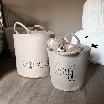 Set opbergmanden sand met naam 0 0