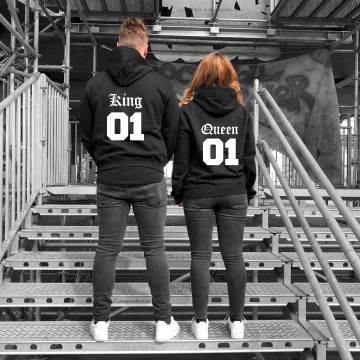 Setje hoodies king en queen met namen 0 0