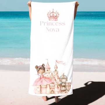 Strandlaken voor kinderen princess met naam