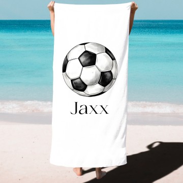 Strandlaken voor kinderen voetbal met naam