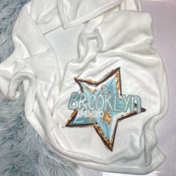 Sweet blue baby deken met naam en geboorte datum jongen 0 0