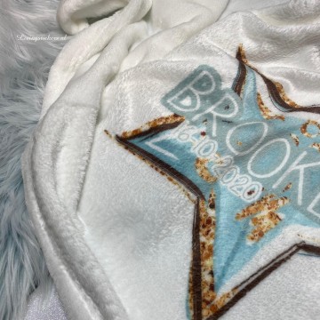 Sweet blue baby deken met naam en geboorte datum jongen 1 0 0