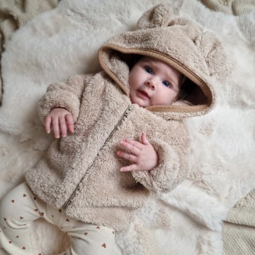 Teddy jasje voor babys en kids met eigennaam 3 0