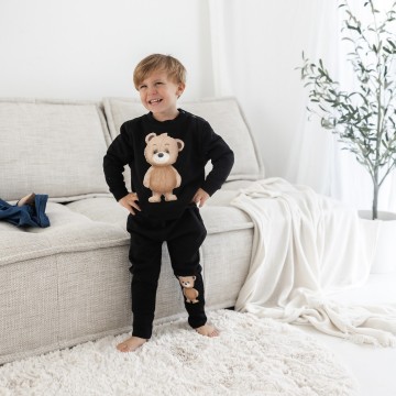 Teddy joggingpakje voor babys en kinderen zwart   i love you beary much 2