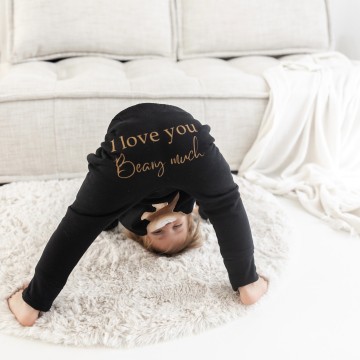 Teddy joggingpakje voor babys en kinderen zwart   i love you beary much