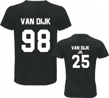 Vader en kind shirts naam en nummer livingstickers