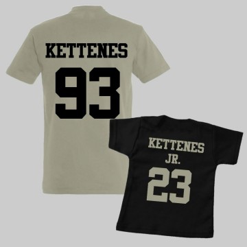 Vaderdag setje shirts voor vader en kind met eigen achternaam en geboortejaar 0 0