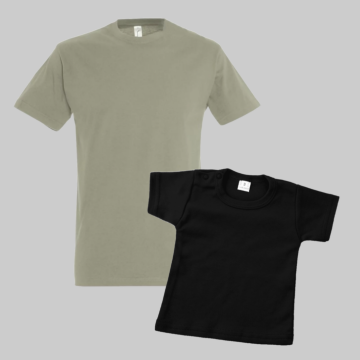 Vaderdag setje shirts voor vader en kind met eigen achternaam en geboortejaar 2 0 0