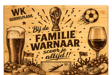 Wk voetbal borrelplank met eigen naam livingstickers zaandam