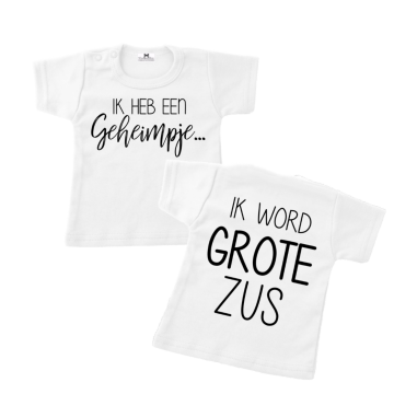 Zwangerschaps bekendmaking grote zus shirt ik heb een geheimpje ik word grote zus