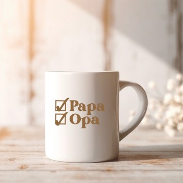 Zwangerschaps bekendmaking mok  papa en opa