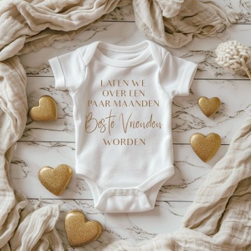 Zwangerschaps bekendmaking romper voor beste vrienden laten we over een paar maanden beste vrienden worden