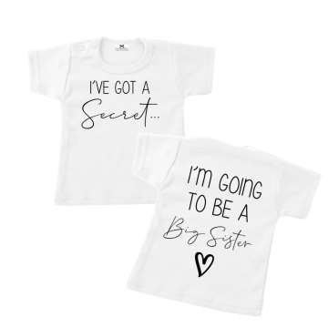 Zwangerschaps bekendmaking shirt voor grote zus ive got a secret im going to be a big sister
