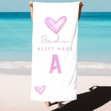 Zwemdiploma handdoek hart met naam heeft haar a b of c 0